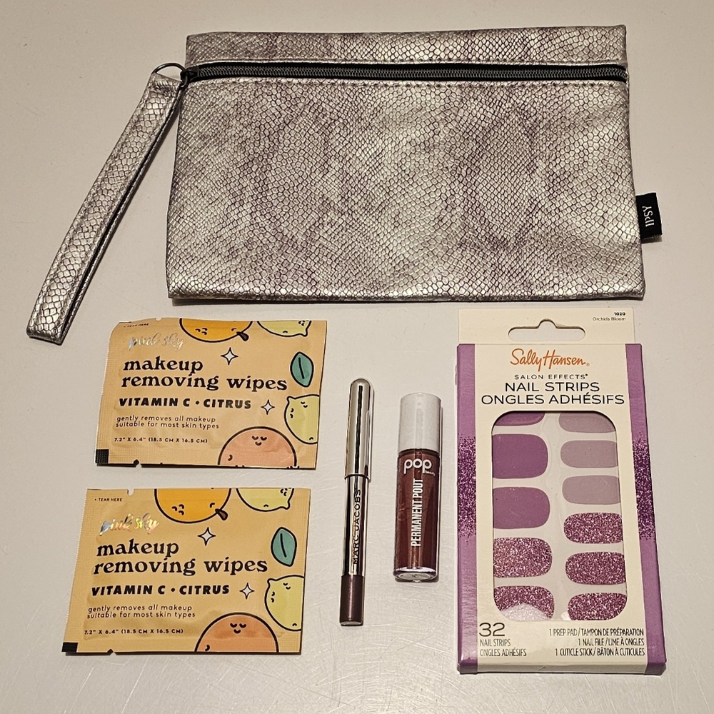 Silver Snake Print 6 Piece Glam Kit